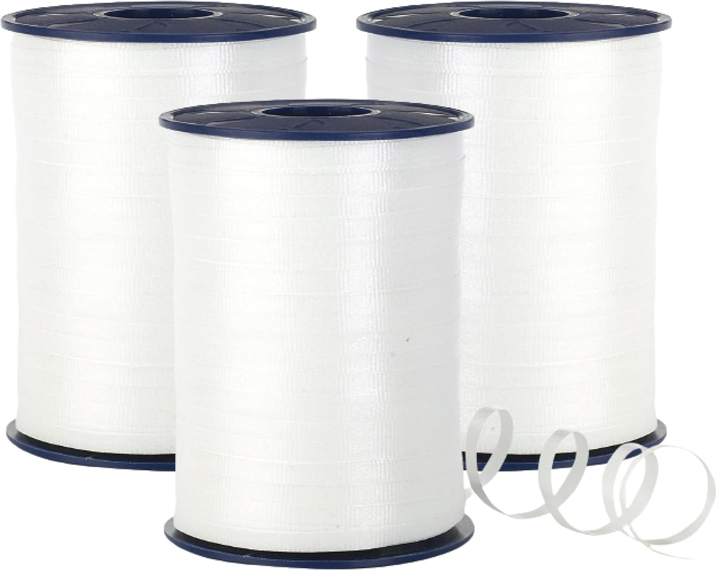 Crimped Curling Ribbon 3-Pack - Light Blue, Light Pink & Yellow - 3/16" x 500 YD for Gift Wrapping & Crafts