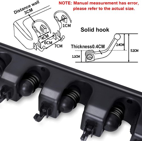 HYRIXDIRECT Broom Hanger - Heavy-Duty Wall Mount Organizer for Mops & Garden Tools | Ideal for Garage & Laundry Room
