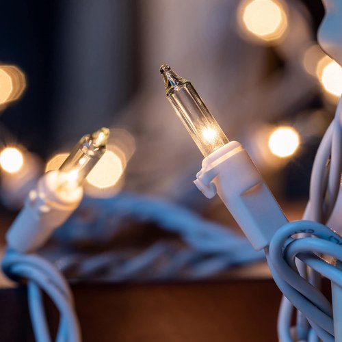 Clear Christmas Lights - 200 Count Holiday String Lights | 2 Strands of 100 ft White Wire, UL Listed