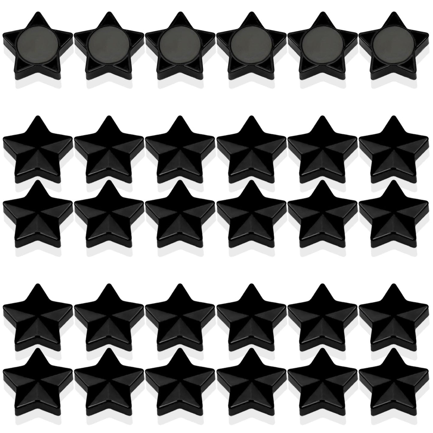 PYJLBX Fridge Magnets - 30 Pcs Refrigerator Magnets Strong Small Whiteboard Magnet, Heavy Duty Mini Magnets for Kitchen, Locker, Office, Classroom & Office Use - Decorative Cute Magnet (Star, Black)
