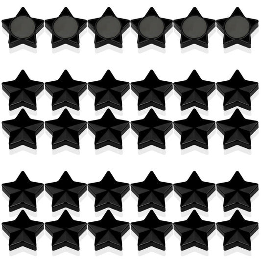 PYJLBX Fridge Magnets - 30 Pcs Refrigerator Magnets Strong Small Whiteboard Magnet, Heavy Duty Mini Magnets for Kitchen, Locker, Office, Classroom & Office Use - Decorative Cute Magnet (Star, Black)