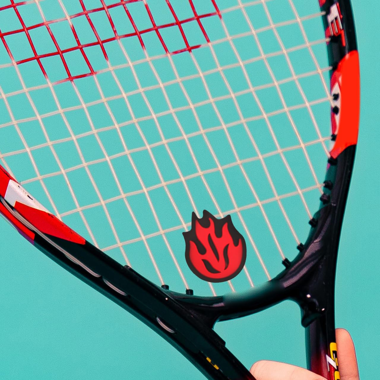 Kisangel Tennis Racket Vibration Dampener, Fire Flame Silicone Shock Absorber Red Tennis Dampners for Enhanced Comfort and Control