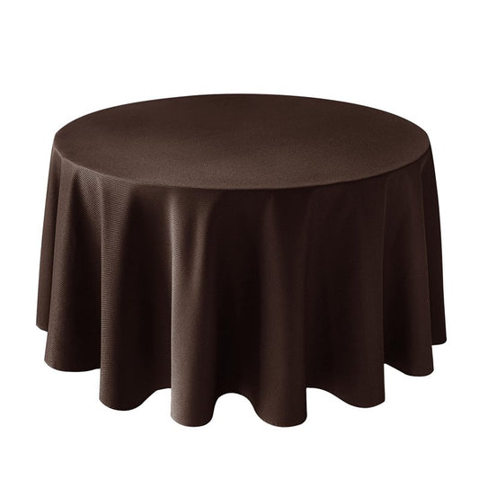 Biscaynebay Textured Fabric Round Tablecloths 90", Brown Water Resistant Table Cloths Circle Folding Table Covers Linen for Dining, Kitchen, Wedding, Parties etc. Machine Washable
