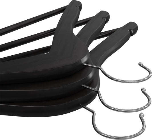 Utopia Home Premium Wooden Hangers 20 Pack - Durable & Slim Coat Hanger - Suit Hanger with 360-Degree Rotatable Hook - Wood Hangers with Shoulder Grooves (Black Color)