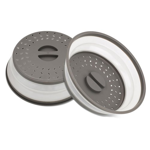 Galleyby Silicone Microwave Splatter Cover Dishwasher Safe - Pack of 2 Microwave Cover for food- Space Sving design 10.5 Inch BPA Free