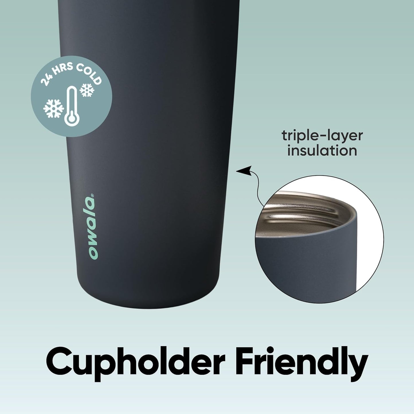 Owala FreeSip Sway Insulated Stainless Steel Water Bottle - 30oz, Two-Way Spout, Leak Proof, Foggy Tide