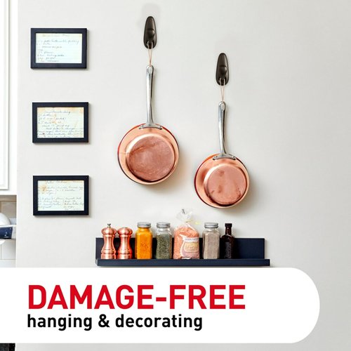 Command 5 lb Large Metal Coat Hooks - Oil Rubbed Bronze, Damage-Free Adhesive Strips for Home Decor