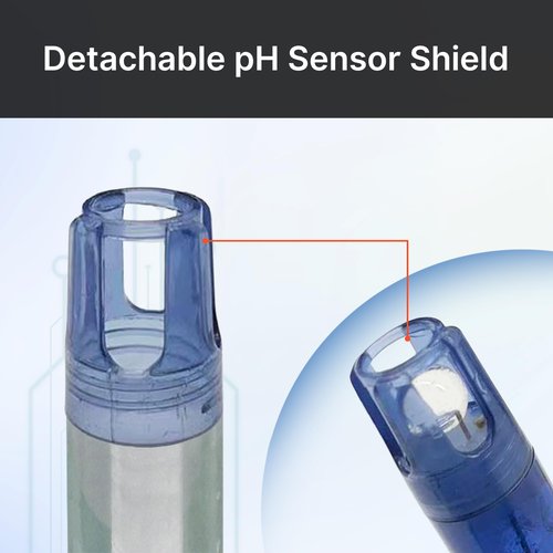 Apera Instruments 203DJ-C in-line Double Ceramic Junction Long-Life pH Electrode pH Sensor pH Probe for General Water Solutions' Continuous Monitoring or Lab Measurement with BNC Connector