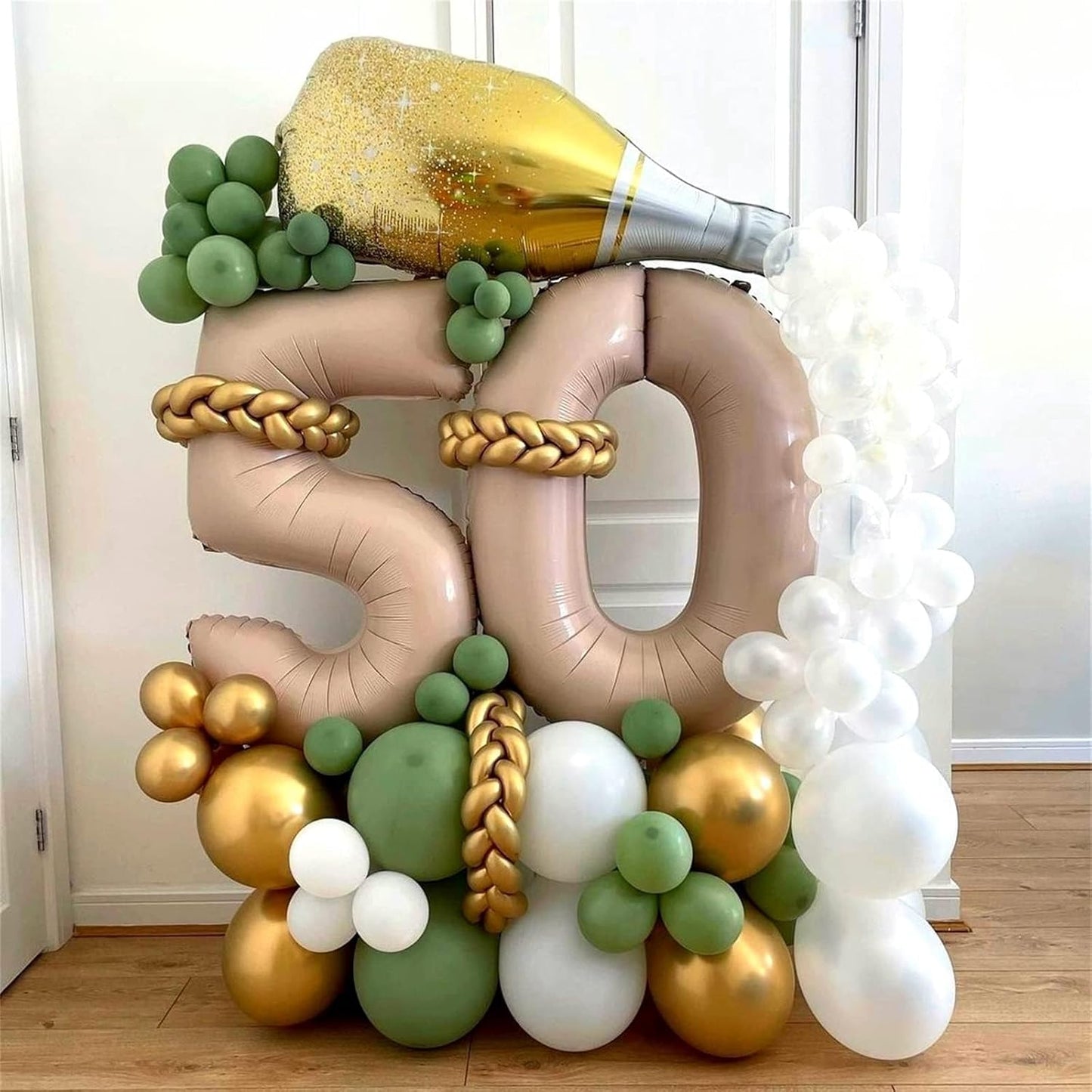 Skiennix Large 40-Inch Tan Number 6 Foil Balloon - Self-Inflating Mylar for Birthday Parties