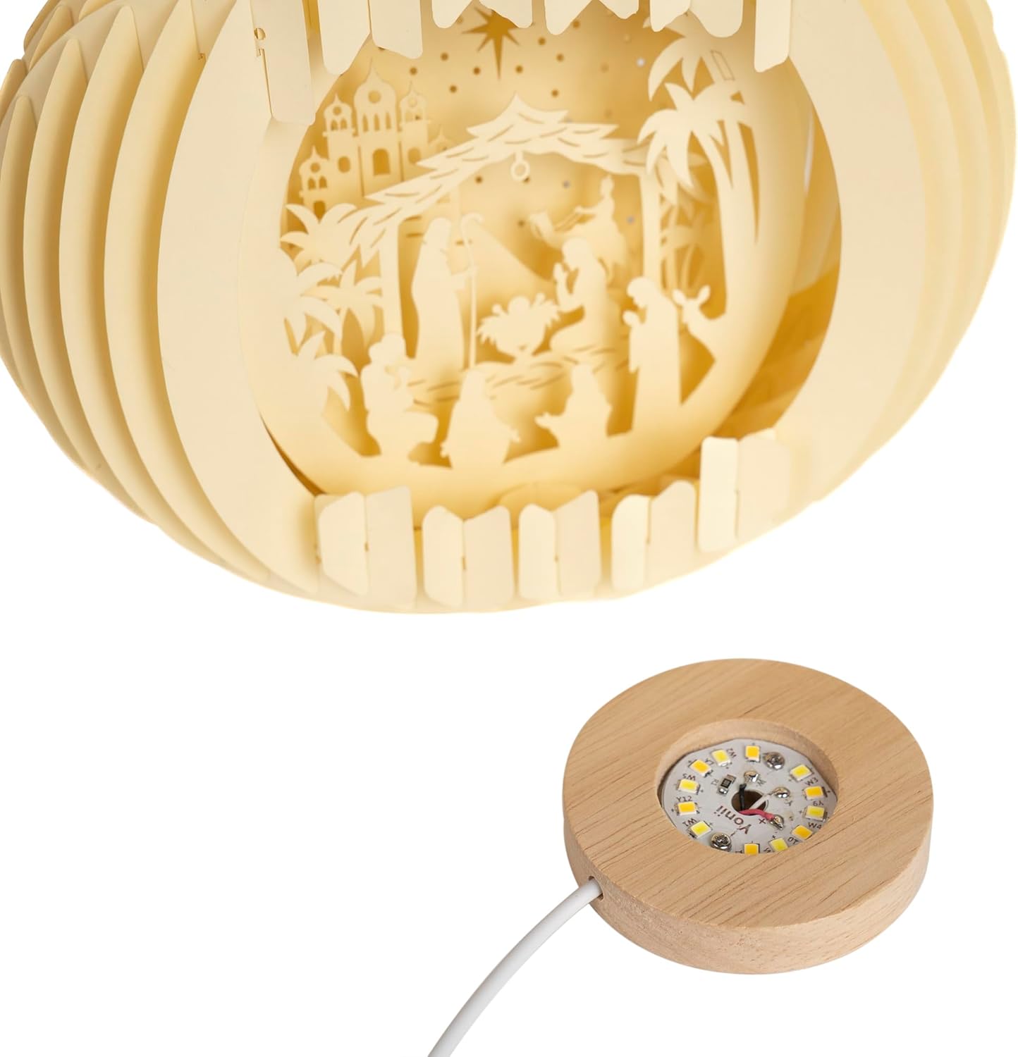 Skiennix Light Up Nativity Scene - LED Tabletop Christmas Decorations | Small Religious Gifts