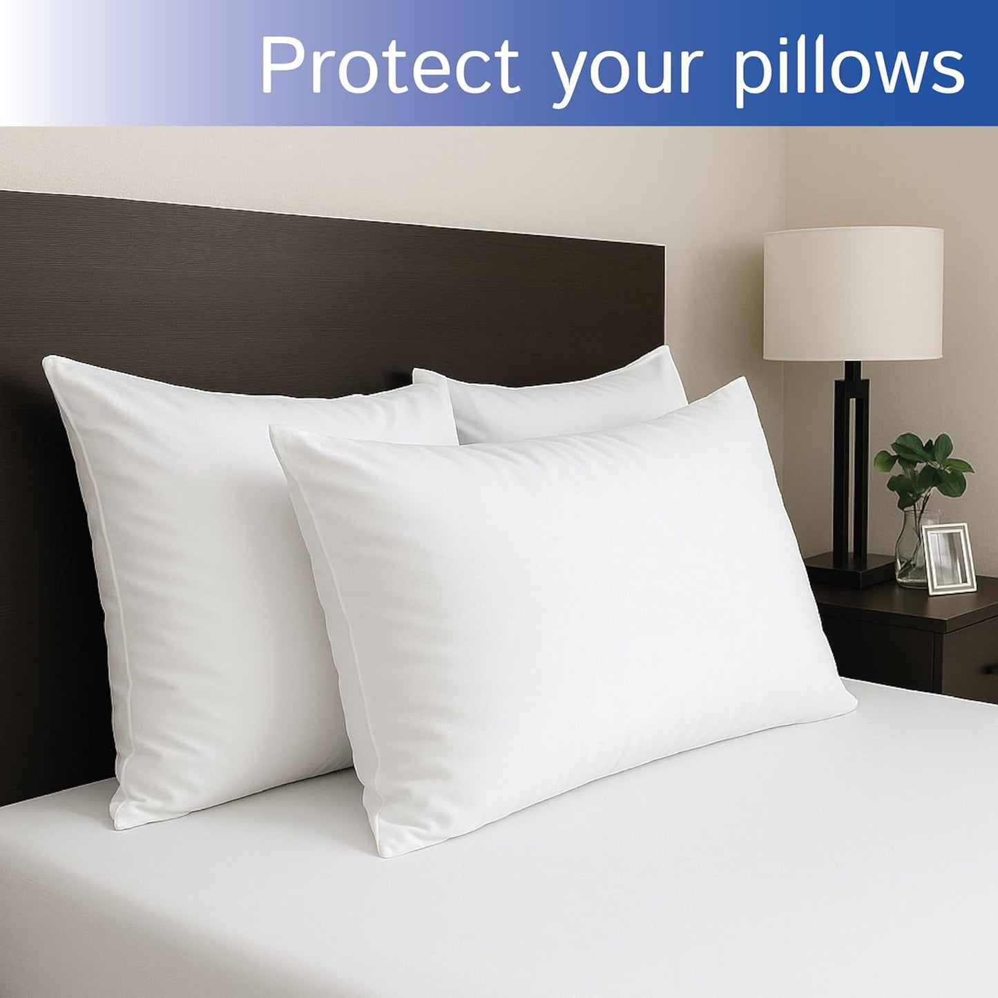 Regine Switzerland Standard Pillow Protectors - Waterproof Zippered Covers | Hypoallergenic & Dust-Proof (Set of 2)