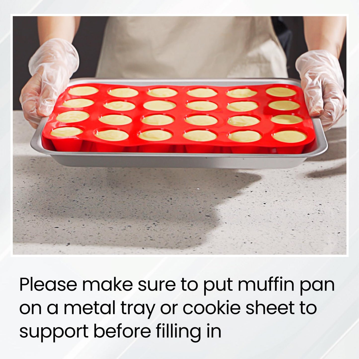 Redfly 2 Pack Silicone MIini Muffin Pan & Cupcake Pans for Baking - 24 Cup Mini Size BPA Free Egg Bites Molds