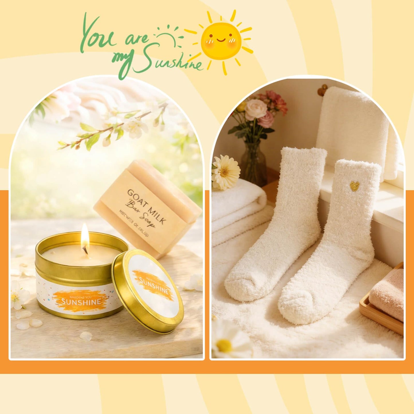 Sunshine Gifts for Teen Girls, Teen Girl Gifts Trendy Stuff, Teenage Girl Gift Baskets, Birthday Gift for Teenage, Cheer Up Set Pick Me Up Box for Woman, Daughter, Sister, Her, Best Friend (Yellow)