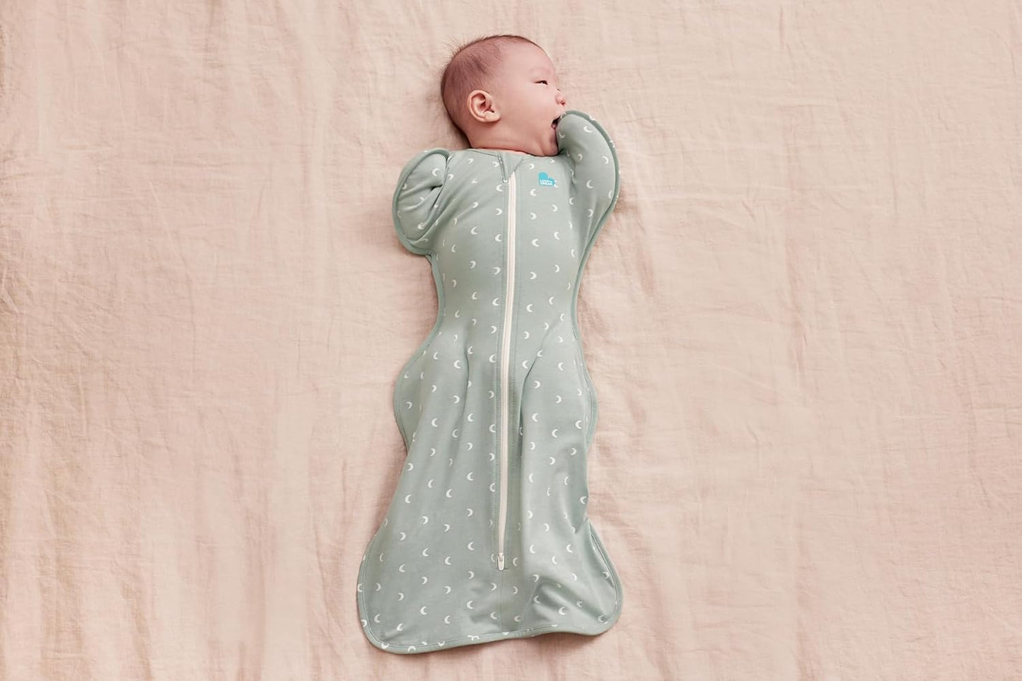 Love to Dream Swaddle Up Original - Ultra Breathable Cotton Wearable Blanket, 1.0 TOG, Medium 13-19lbs, Moon Olive