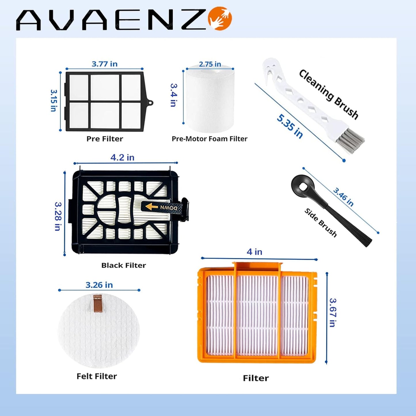 Shark Replacement Parts Kit | Compatible with AV2511AE, AV2501S, RV2502AE | Main Brush, Filters & Side Brushes
