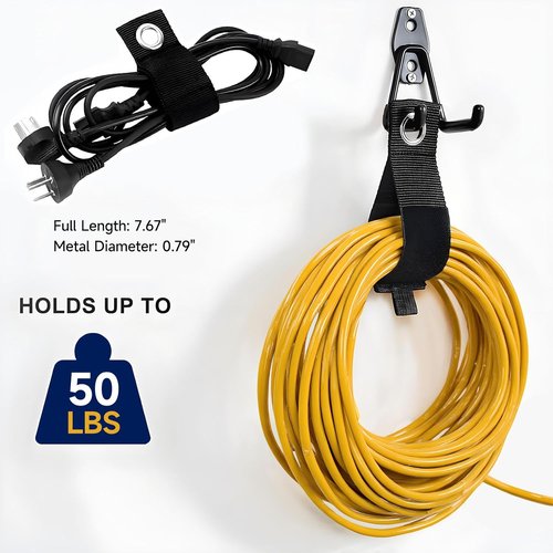 Heavy Duty Garage Hooks - 12 Pack Iron Storage Hangers with Anti-Slip Coating for Tools, Bikes & Ladders