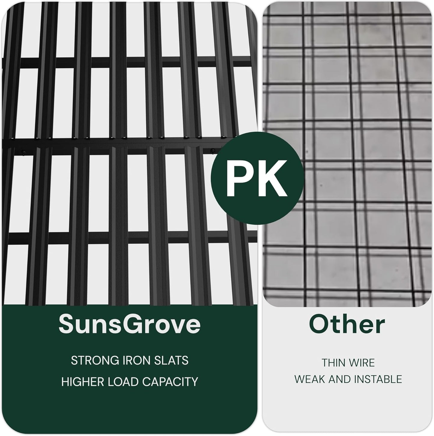 SunsGrove Overhead Garage Storage Rack - Adjustable Ceiling-Mounted, 800LBS Capacity, Hammertone Black