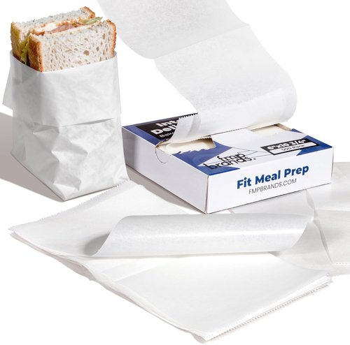 Fit Meal Prep Deli Wax Paper Sheets - 500 Pack, 6 x 10.75 Inches, Waterproof & Greaseproof Food Wraps