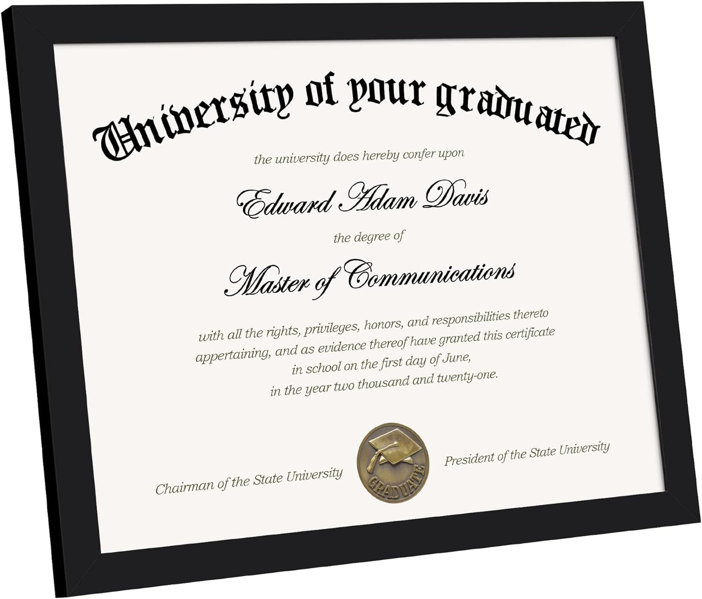 Upsimples Certificate Frame - High Definition Glass Diploma Frames | 8.5x11 Inches | Black 5-Pack