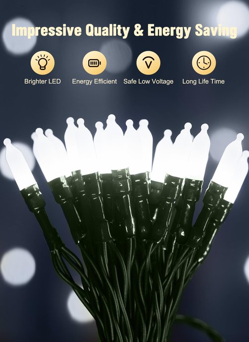 Battery Operated Christmas String Lights, 8ft 20 LED Mini Lights with Timer, Christmas Tree Lights for Indoor Outdoor Bedroom Wedding Party Holiday Xmas Decoration，Pure White