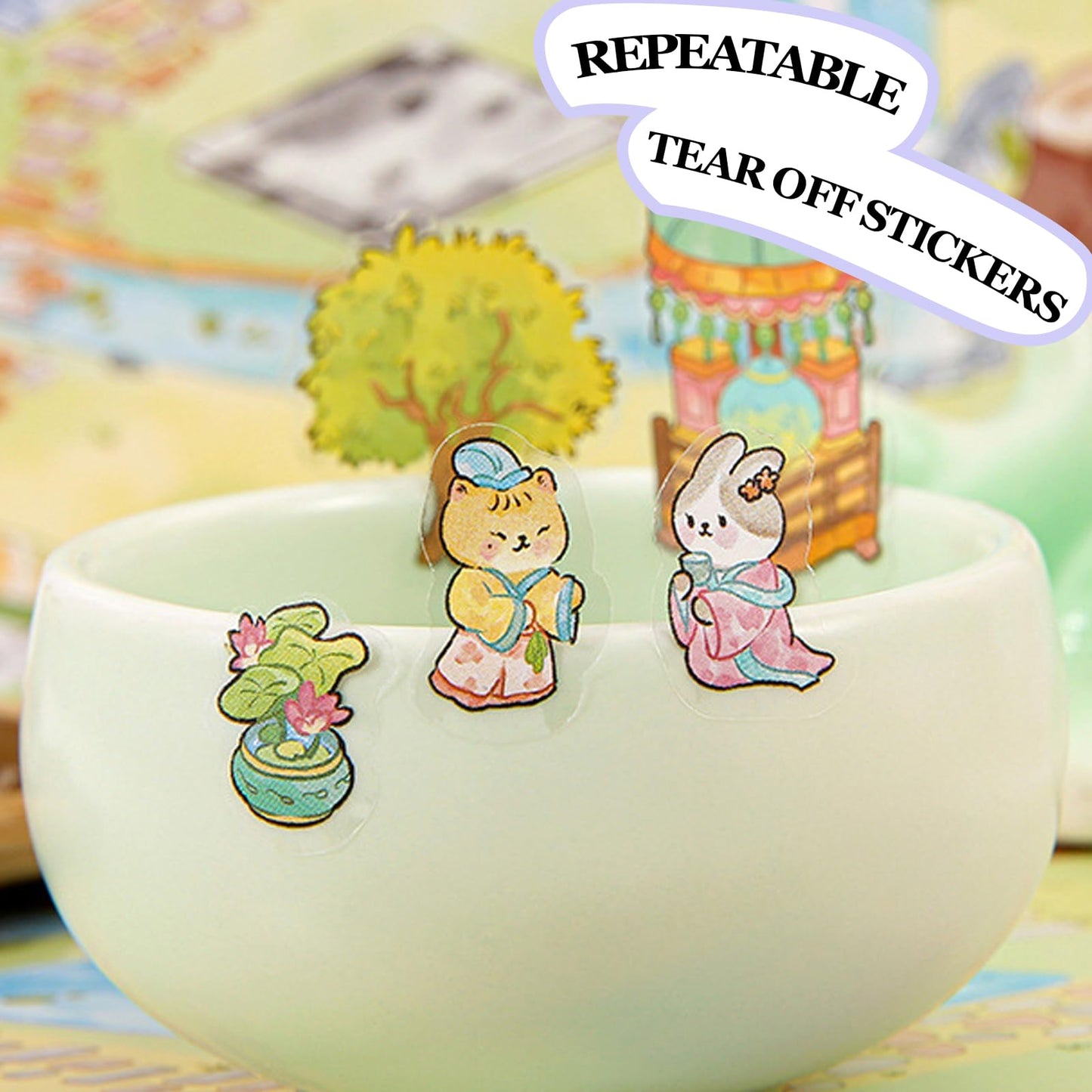 SZXYCZL Cute Miniature Scene 4Sets Big DIY 3D Sticker Scene Stick Ancient Chinese Market, Make You Own Mini House Sticker Therapy for Teen Adult Relief Pass The Time-Ancient Chinese Bazaar