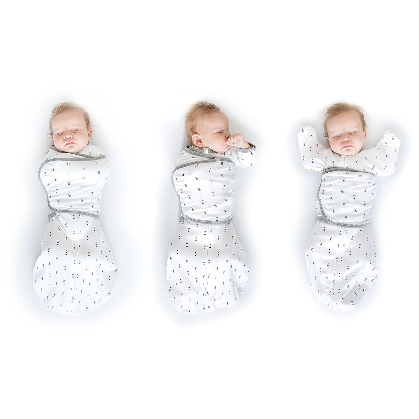 SwaddleDesigns 6-Way Omni Swaddle Sack - Arms Up Design for Newborns, Calms Startle Reflex, 12-18 lbs | Tiny Arrows Black