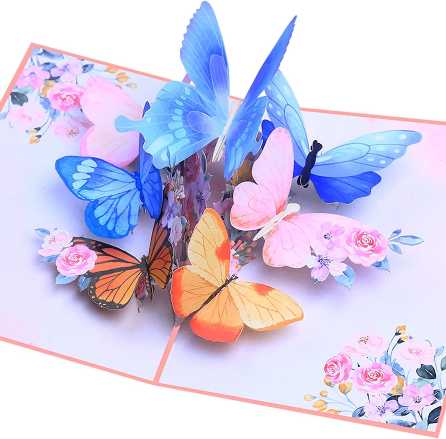 ROBBEAR 3D Pop-Up Greeting Card - Butterfly & Flower Design | Handmade for Birthdays, Anniversaries & More
