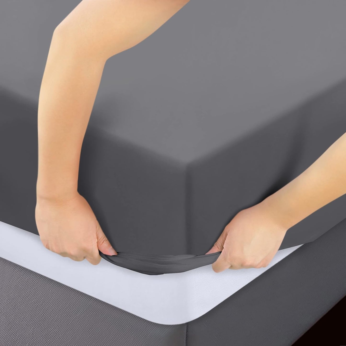 Utopia Bedding Queen Fitted Sheets - Soft Brushed Microfiber - Deep Pockets - Bulk Pack of 6 (Grey)