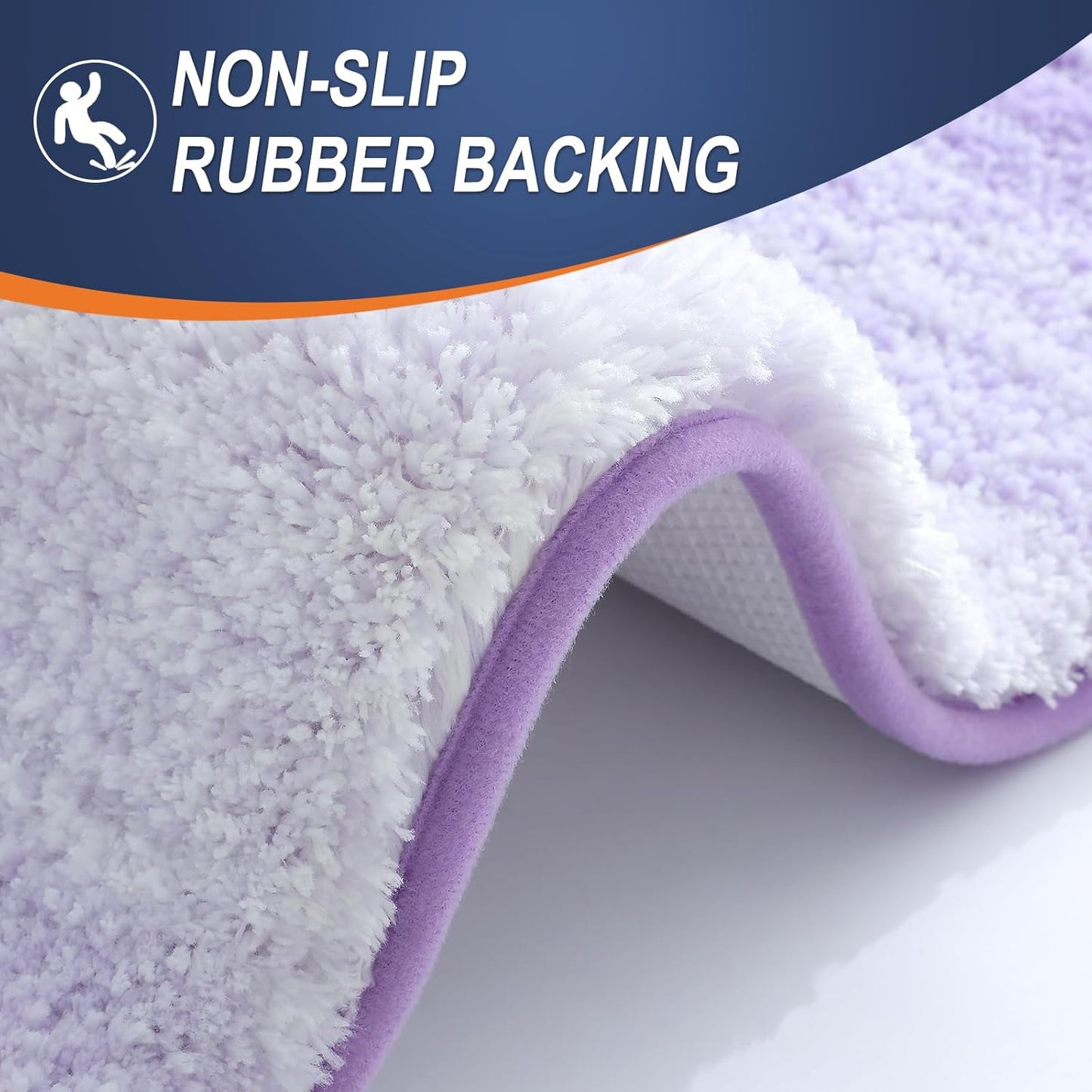 OLANLY Bathroom Runner Rug - Extra Soft Microfiber Mat, Quick Dry & Washable, 59x20, Light Purple