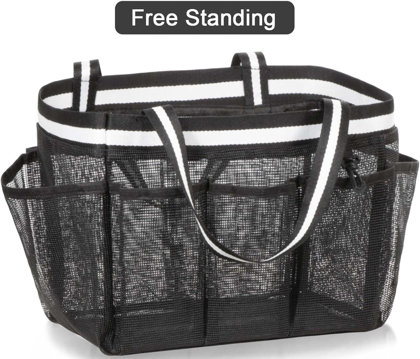 Skiennix XL Mesh Shower Caddy - Portable Shower Bag for College, Camping, Travel & Gym | Black