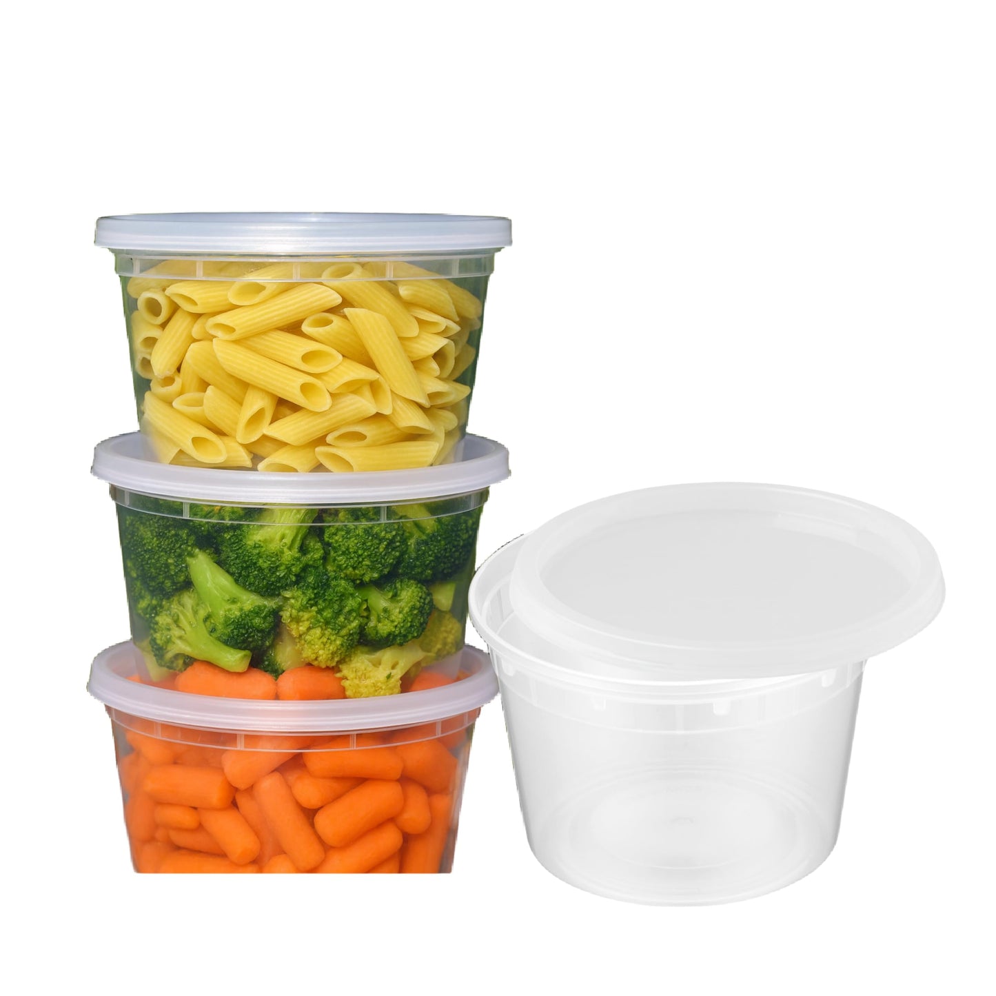ProTakeOut 16oz [36 set] Heavy Duty Plastic Deli Container | BPA-Free Food Storage with Airtight Leak‑Proof Lids | Microwave, Freezer & Dishwasher Safe – Stackable, Bulk Reusable Soup & Meal Prep Tub
