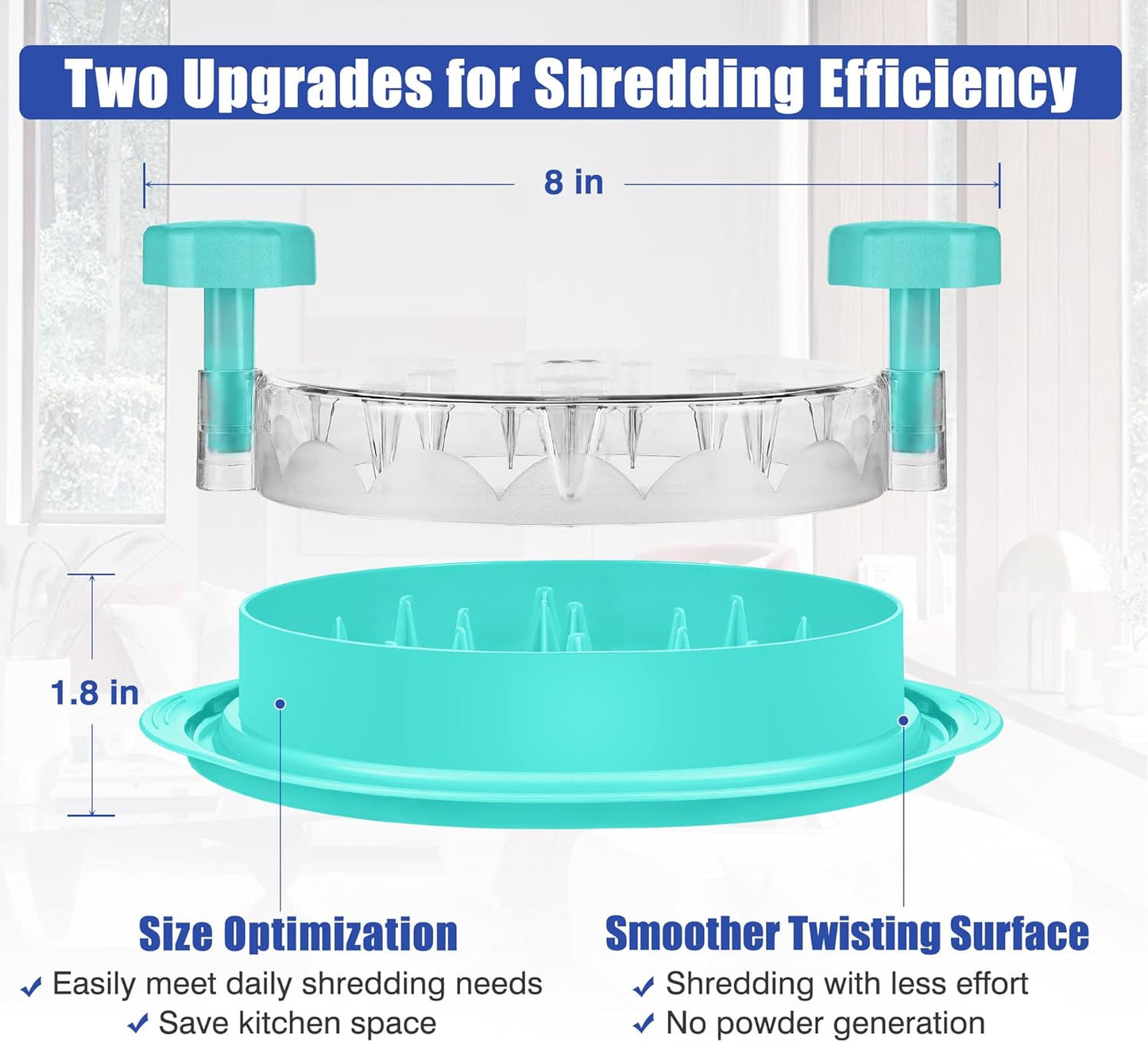 Skiennix Chicken Shredder Tool - Pro Food-Grade Meat Shredder with Ergonomic Handle | Green