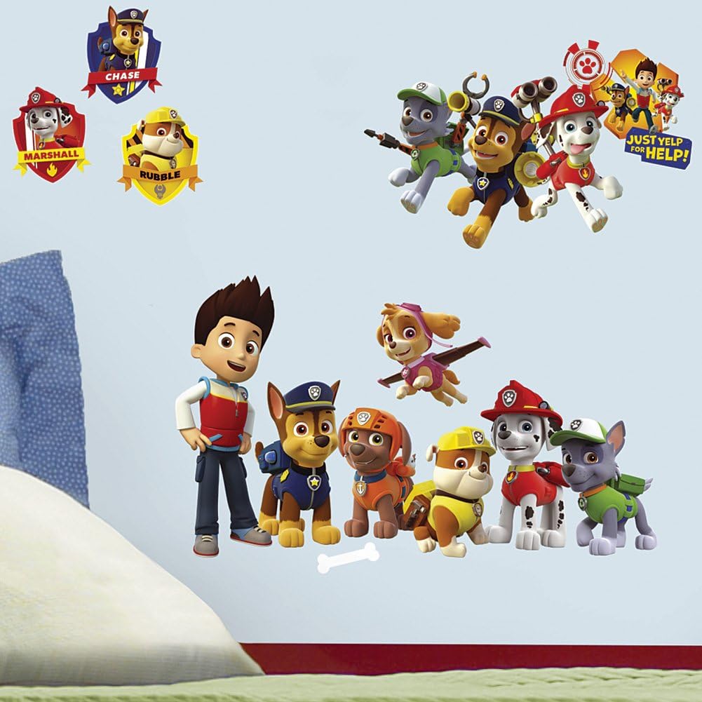 RoomMates Paw Patrol Wall Decals - Peel and Stick, 10 Inch x 18 Inch for Easy Decor