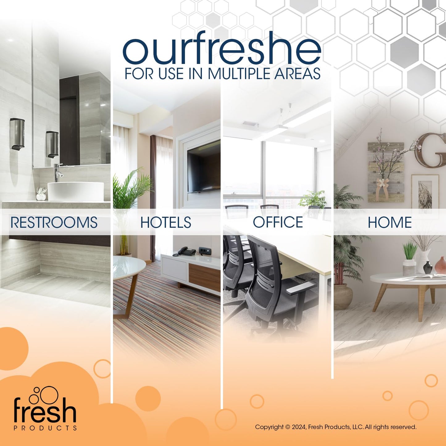 Fresh Products ourfreshe Plug In Air Freshener 30 Day Refills Replace Messy Aerosols with Dry Fragrance For Use in Medium Sized Spaces Cotton Blossom 6 Pack