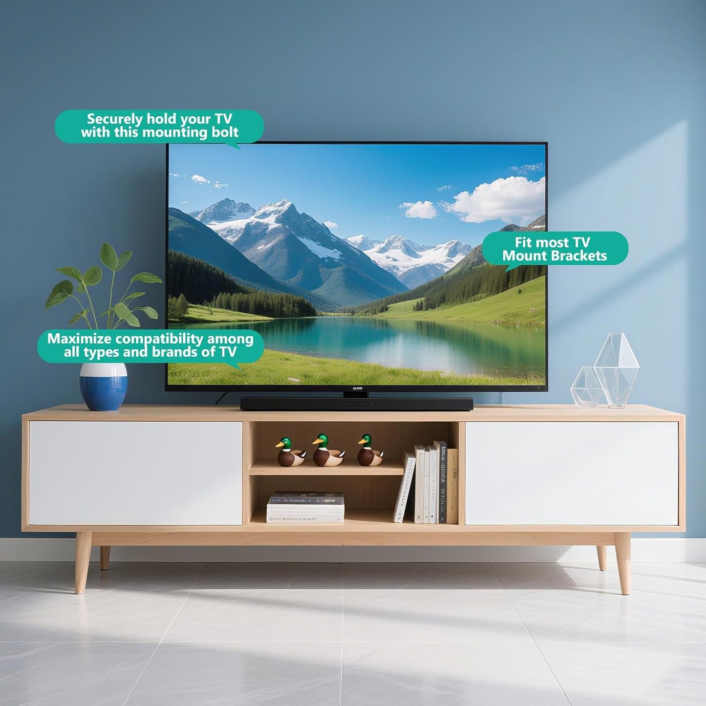 WALI Universal TV Mount Hardware Kit - Fits Most TVs Up to 80 Inches | Includes M4, M5, M6, M8 Bolts - Black