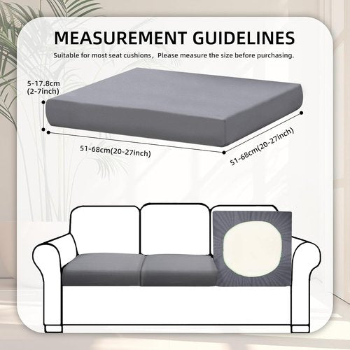 BIETYONE Stretch Patio Cushion Covers - 8Pcs Outdoor Couch Slipcovers | Washable Gray Furniture Protector