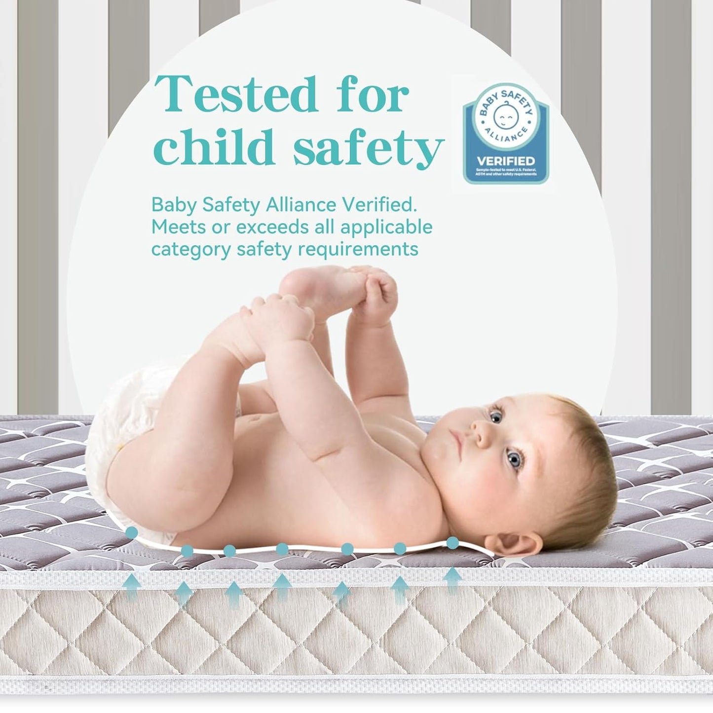 Premium Hypoallergenic Baby Crib Mattress | Breathable & Firm Soft Design - 52" x 27.6" x 5"