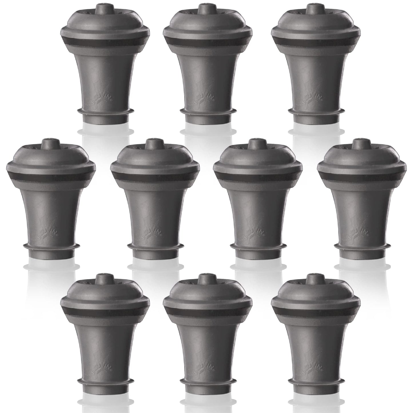 Vacu Vin Wine Saver Vacuum Stoppers – Set of 10 – Airtight Seal for Opened Bottles – Preserves Wine Freshness Up to 10 Days – Reusable & Dishwasher Safe – Compatible with Vacu Vin Wine Saver Pump