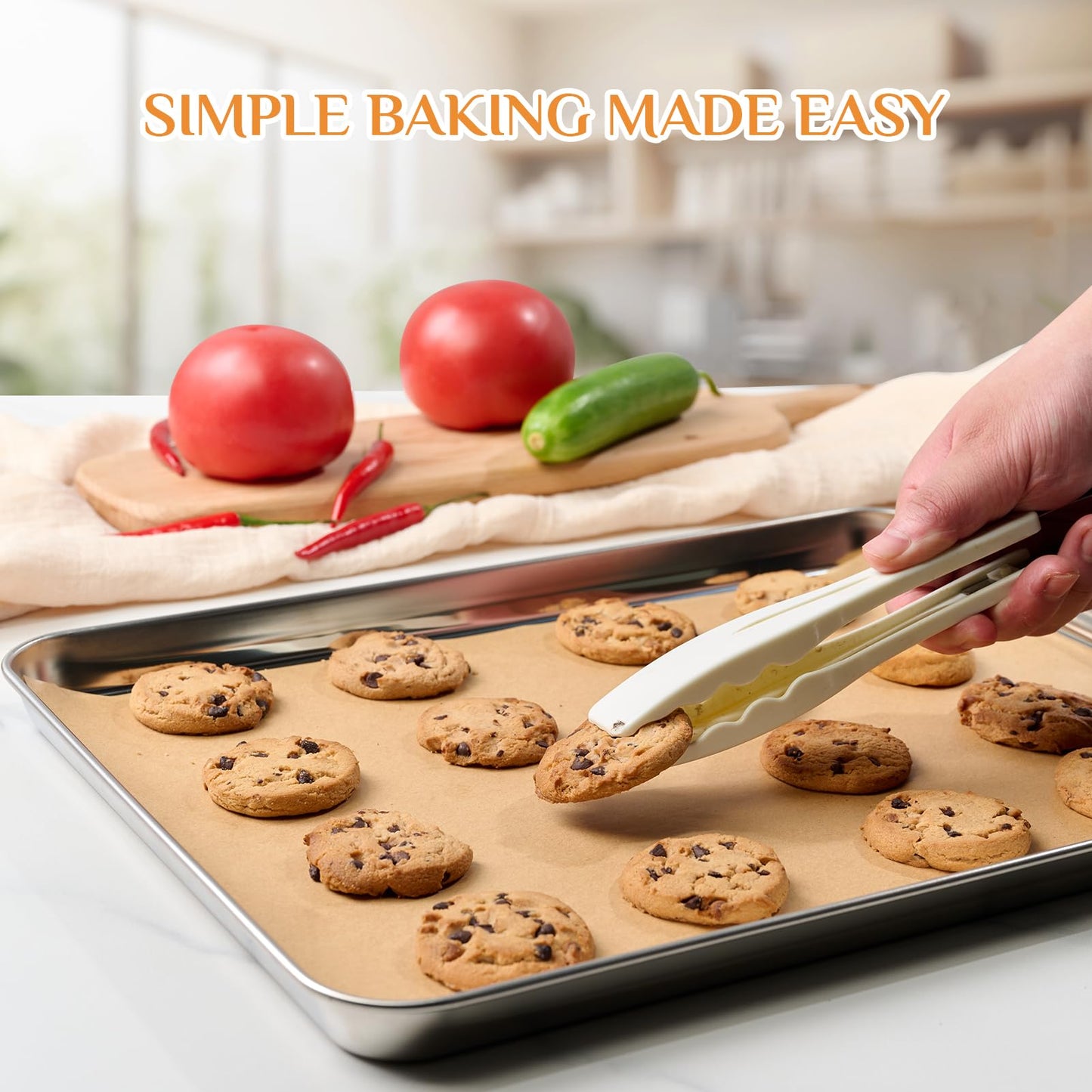 MUCHII 200 Pcs Parchment Paper Sheets, 12 x 16 Inch Precut Non-Stick Baking Parchment for Oven, Grilling, Steaming, Air Fryer, and Half Sheet Pans