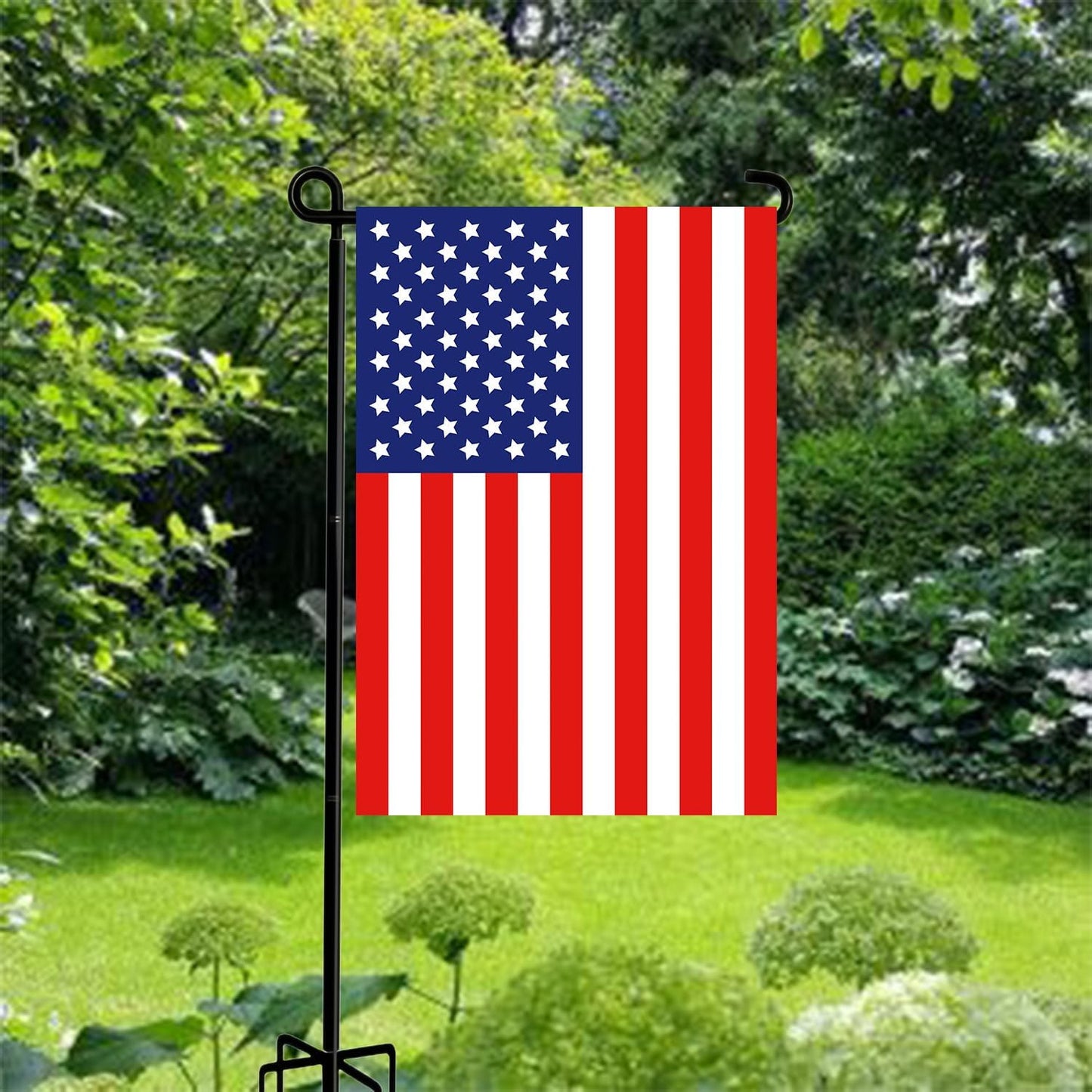 Skiennix Garden Flag Stand | 39-Inch Holder with 5-Prong Base & Anti-Wind Clip for 12x18 Flags