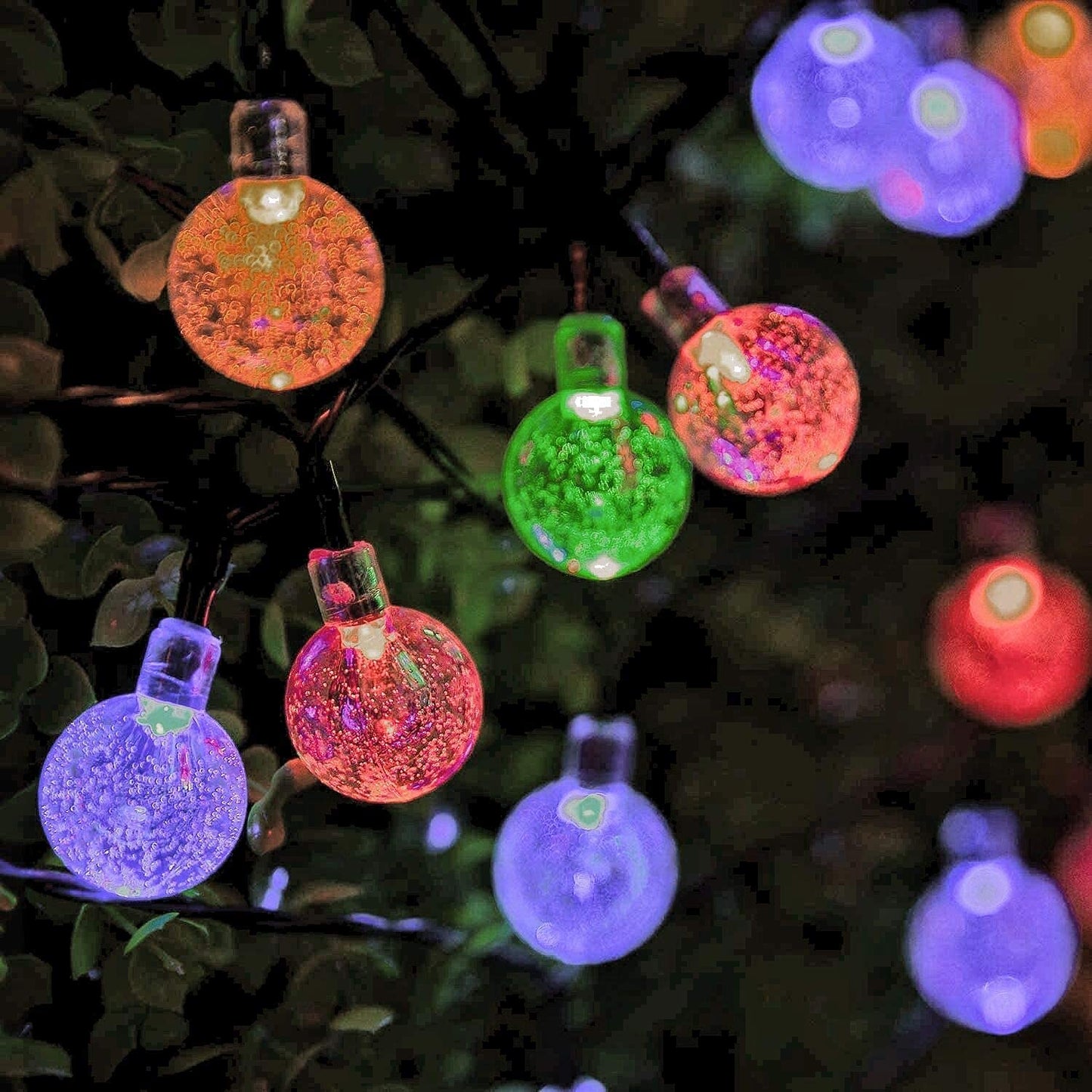 Minetom Crystal Globe String Lights Plug in - 33 ft 100 LED Globe Fairy String Lights with Remote and Timer, Waterproof for Bedroom Tent Loft Bed Window Porch Patio Party Holiday Decor, Warm White