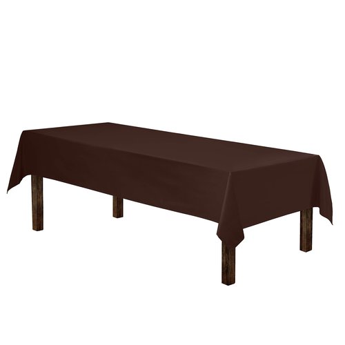 Gee Di Moda Rectangle Tablecloth - 60 x 102 Inch Chocolate Table Cloth for 6 Foot Rectangle Tables - Heavy Duty Washable Fabric - for Holiday Party, Dinner, Weddings, Baby Shower & Events