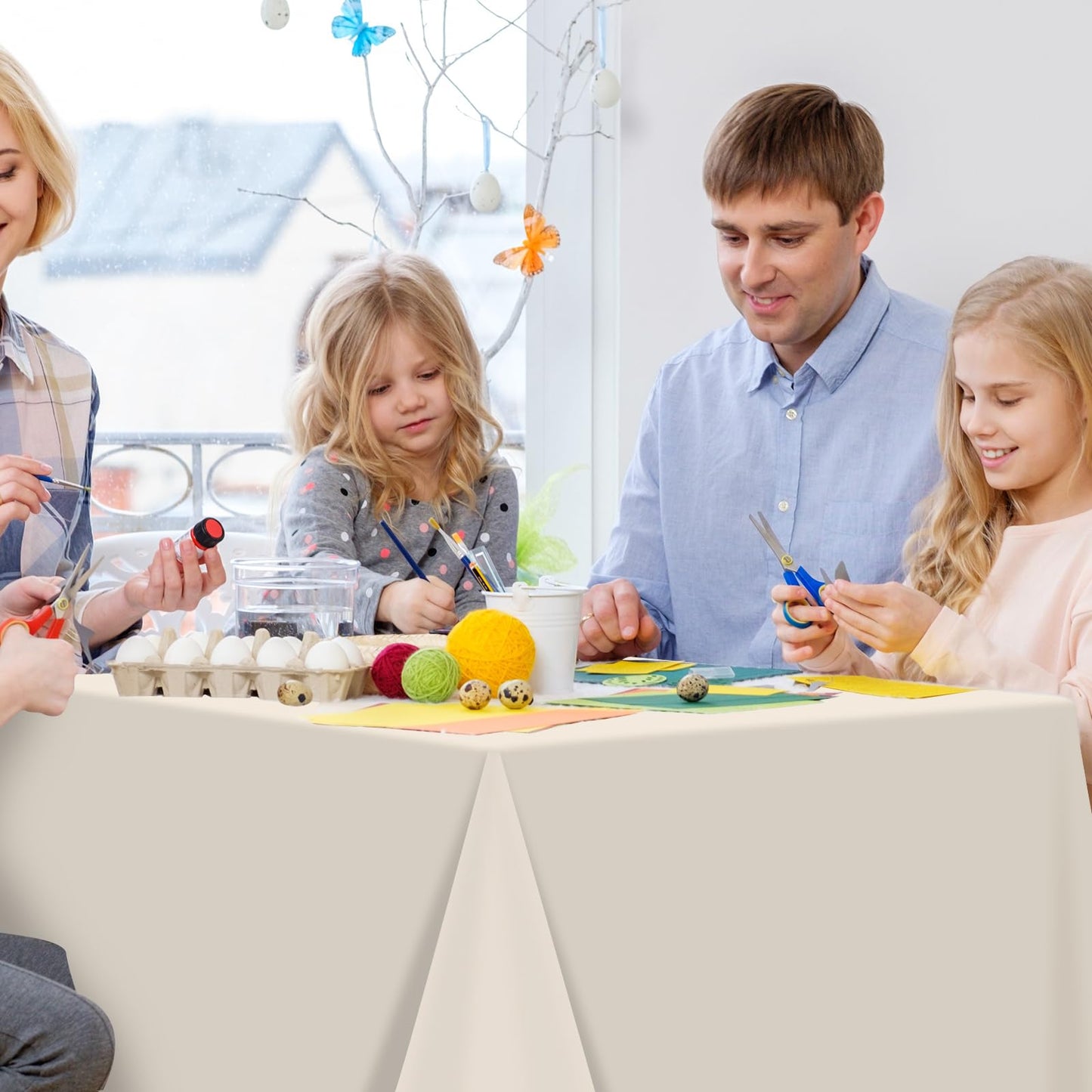 YIDAKO Rectangle Plastic sage Green Tablecloth