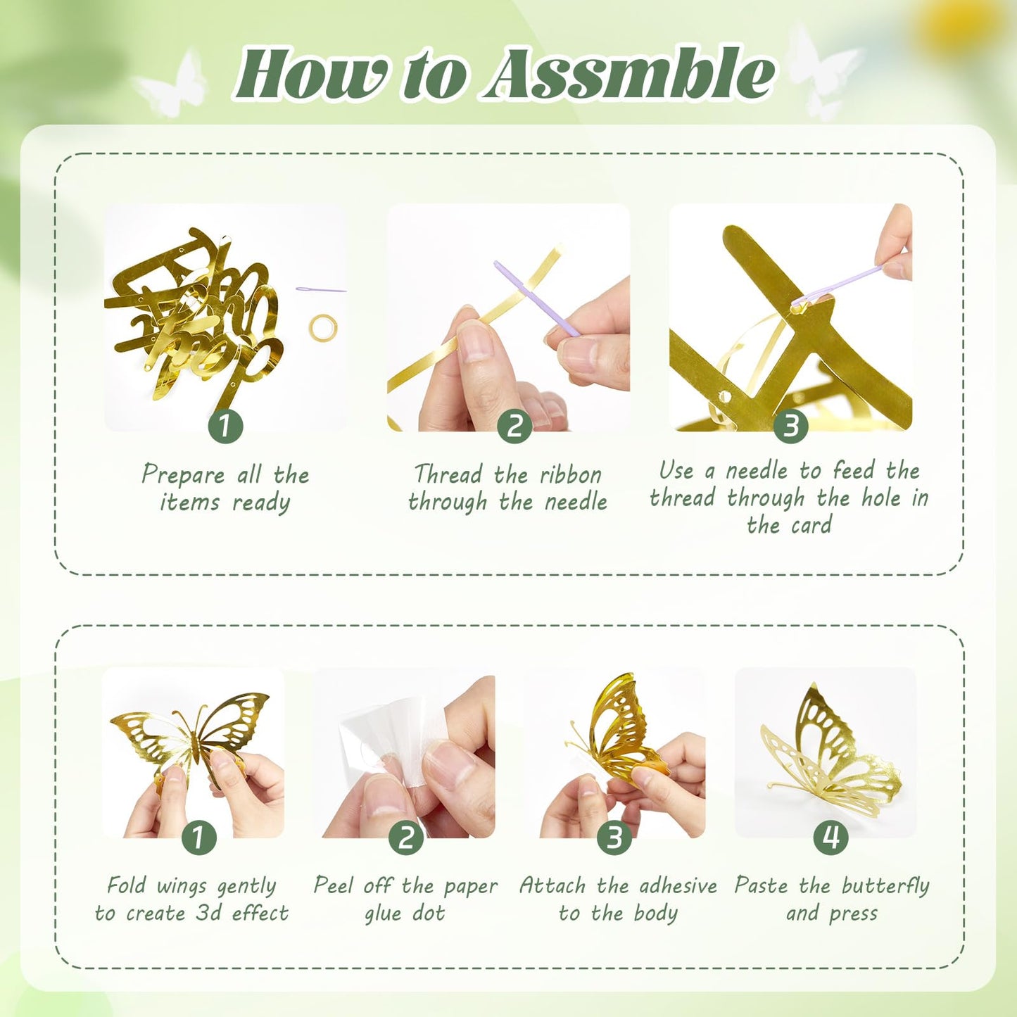 Sage Green Birthday Party Decorations with Happy Birthday Banner Green Fringe Curtain Butterfly Decorations Foil Balloons Happy Birthday Decorations for Women