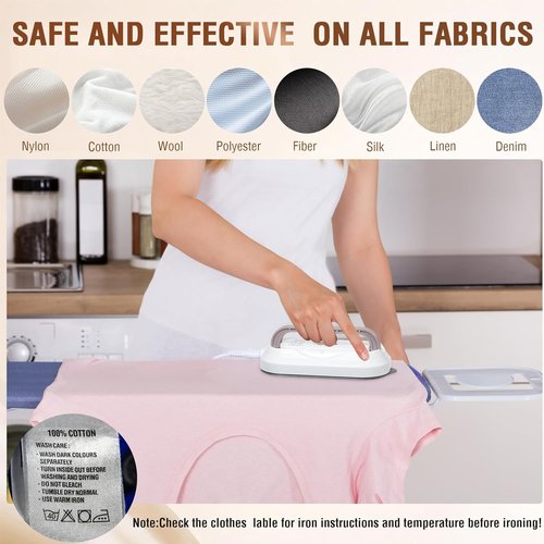 Biupky Mini Travel Iron - Fast Heating 300W Dry Iron with Ceramic Non-Stick Soleplate | Lightweight 0.8lbs