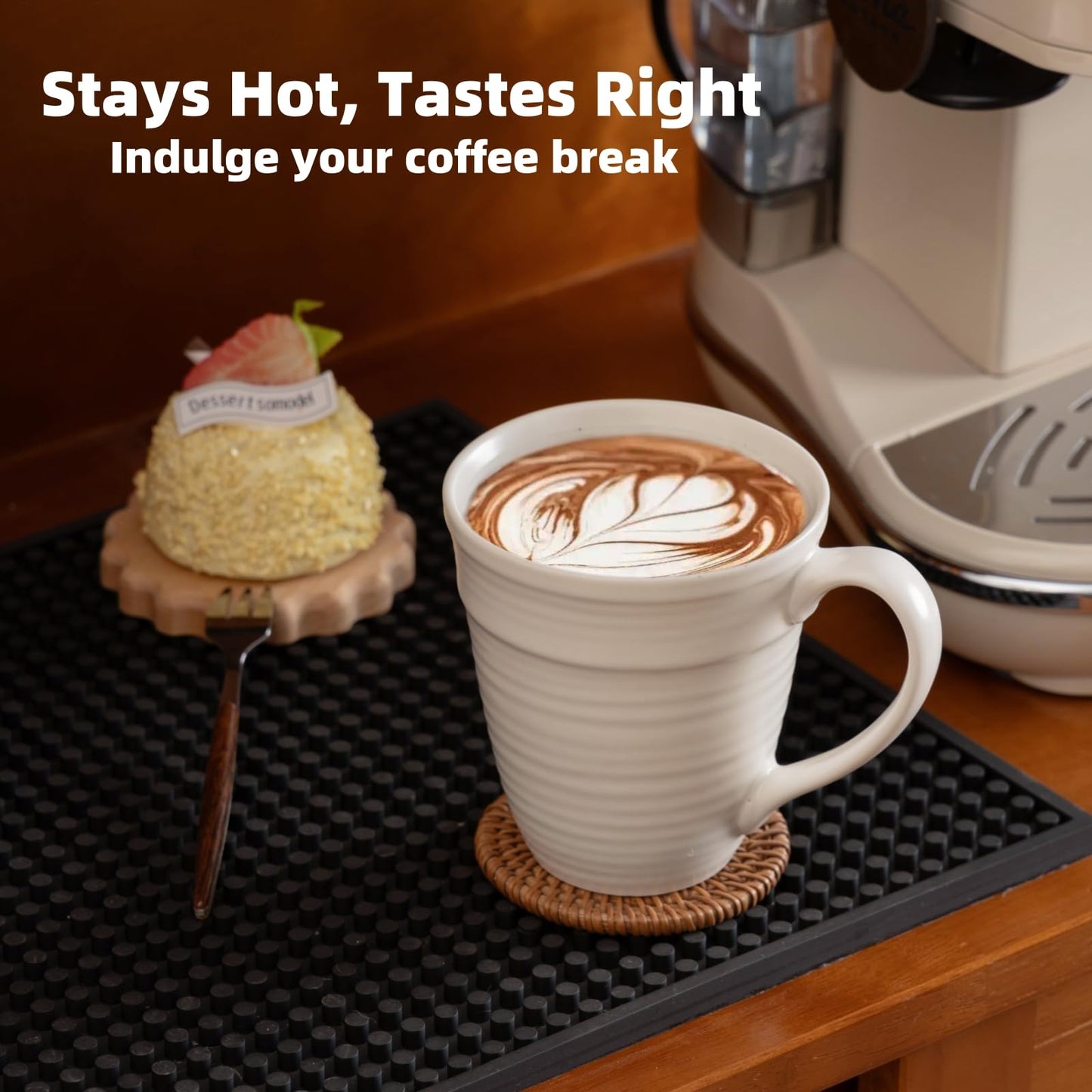 Avcylltty 12 oz Coffee Mugs Set of 4 with Comfort Handles Premium White Ceramic Coffee Mugs for Lattes, Milk, and Hot Tea, Dishwasher and Microwave Safe, Ideal Gift for Coffee Lovers