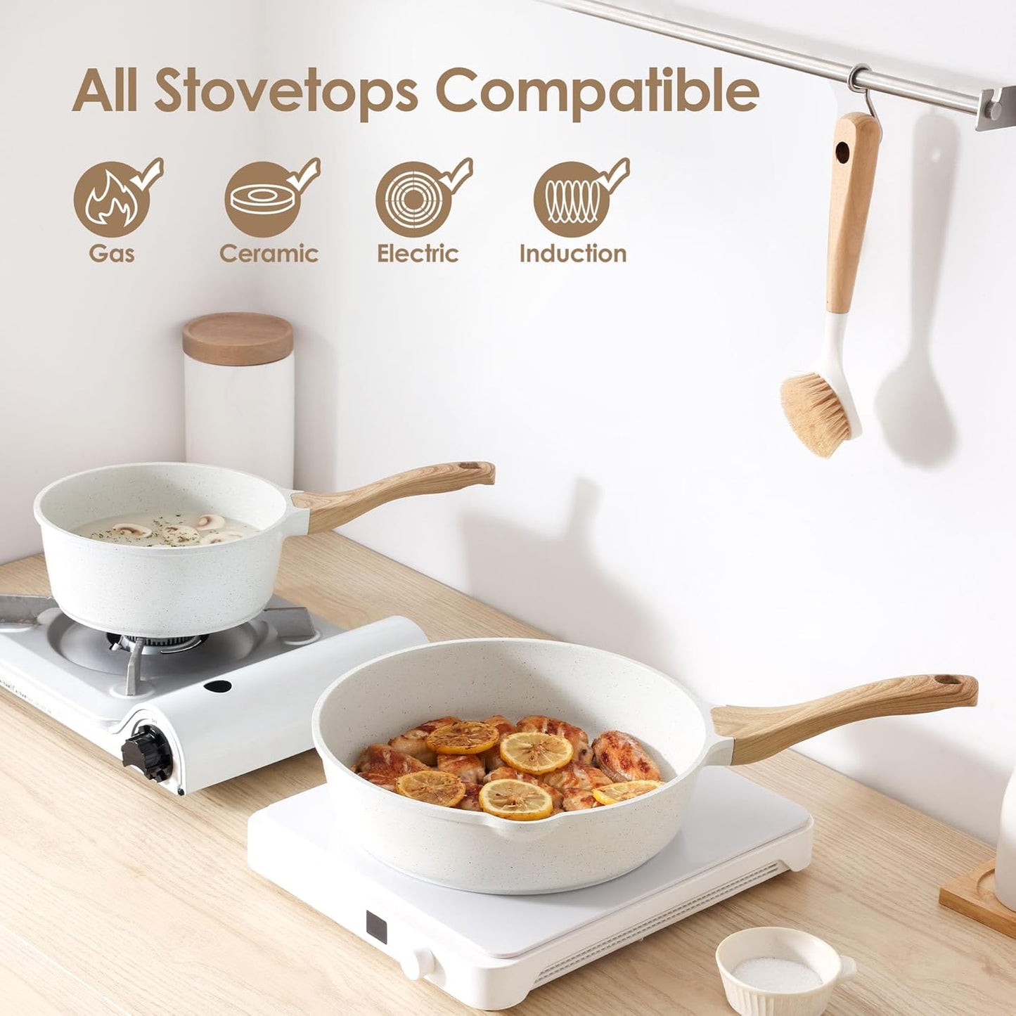 SENSARTE 16-Piece Nonstick Ceramic Cookware Set - Healthy, Non-Toxic Pots & Pans with Stay-Cool Handles & Utensils
