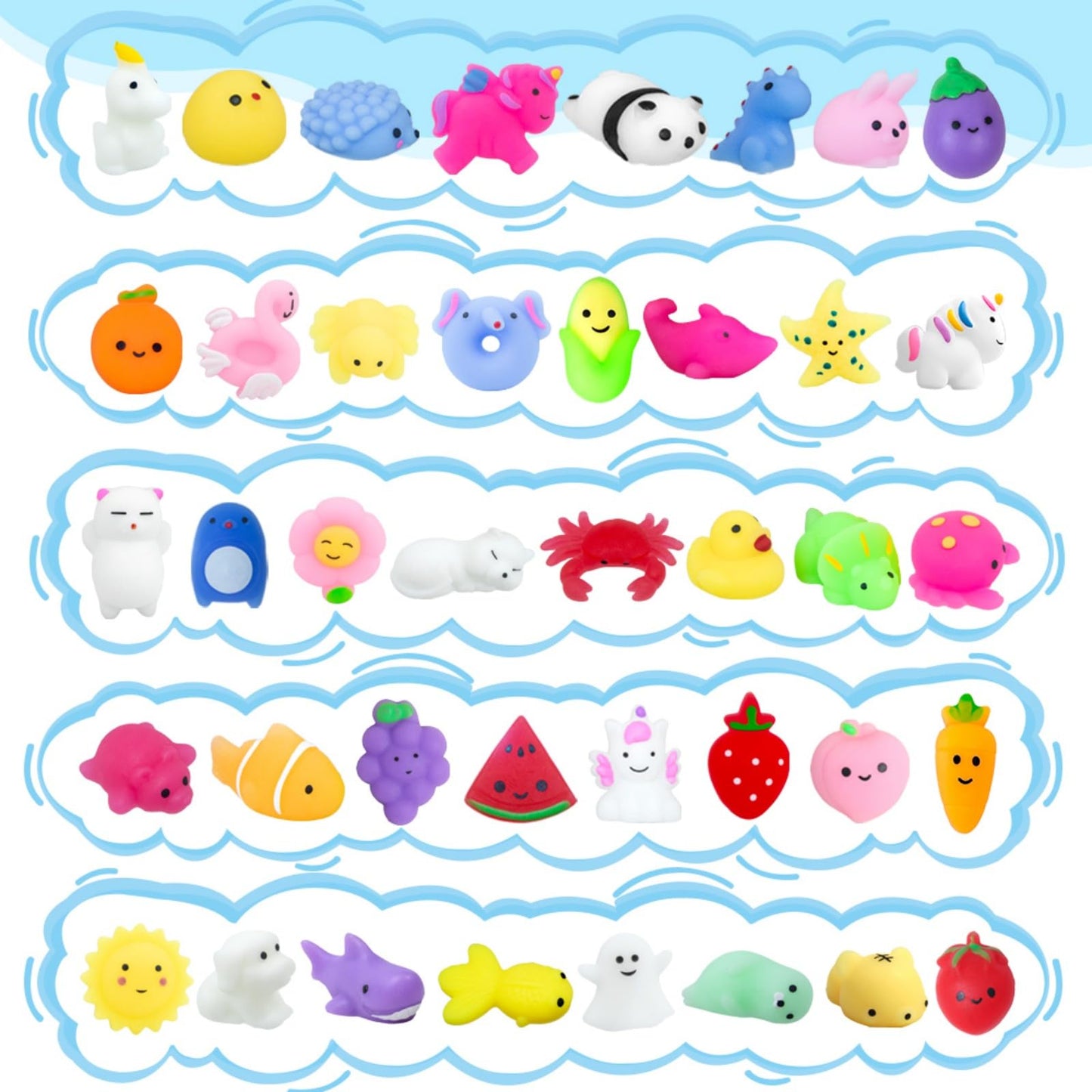 80 Packs Mochi Squishies Kawaii Mini Toys Party Favors for Kids 8-12 Fufu Squishy Treasure Box Slow Rising Animal Fidget Toys Bulk for Classroom Prizes Set Goodie Bags pinata bucket Mother's Day