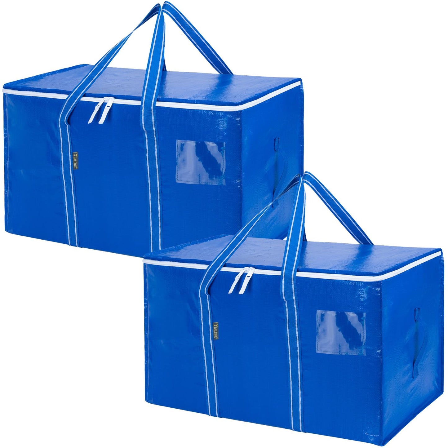 BALEINE 2-Pack Oversized Moving Bags with Reinforced Handles, Heavy-Duty Storage Tote for Clothes, Moving Supplies (Royal Blue, 2-Pack)