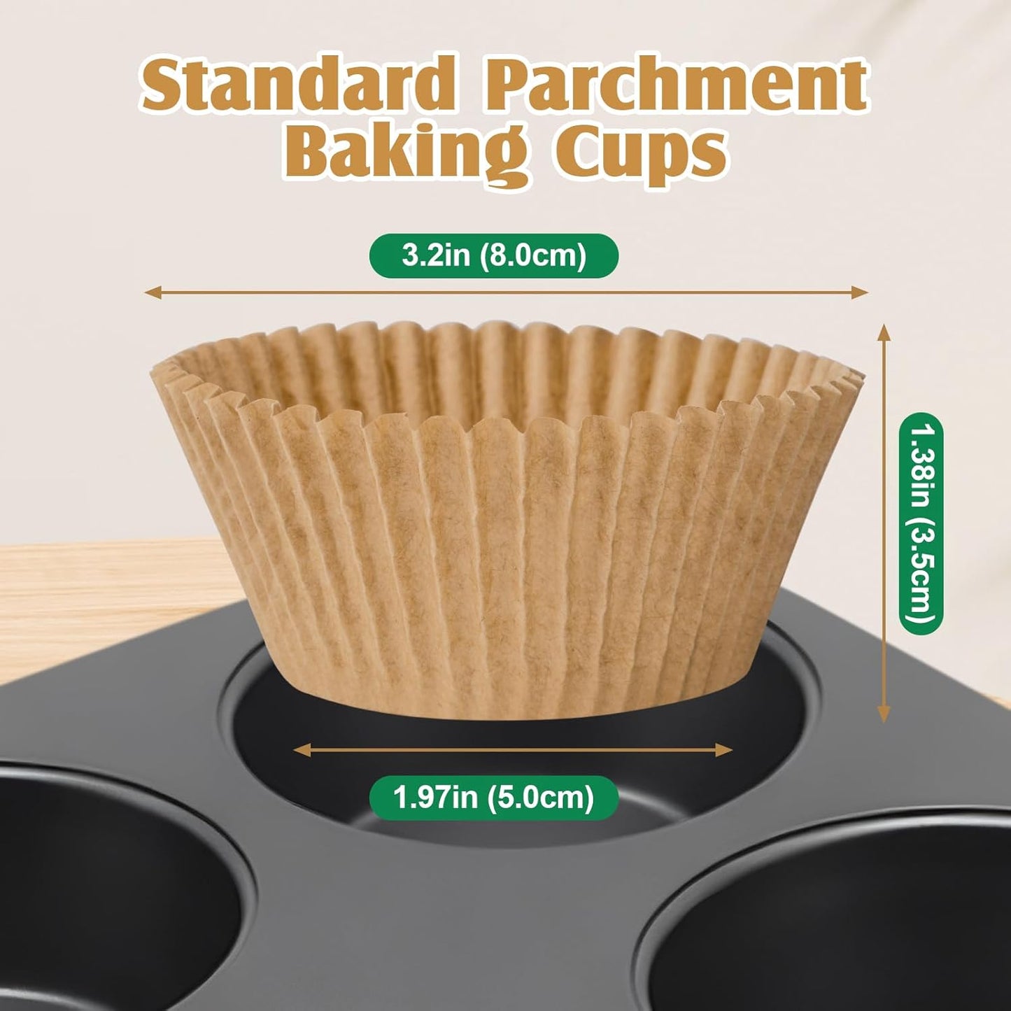VISRIE Cupcake Liners - 500Pcs Greaseproof Non-Stick Baking Cups for Muffins & Treats